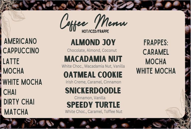 coffee menu