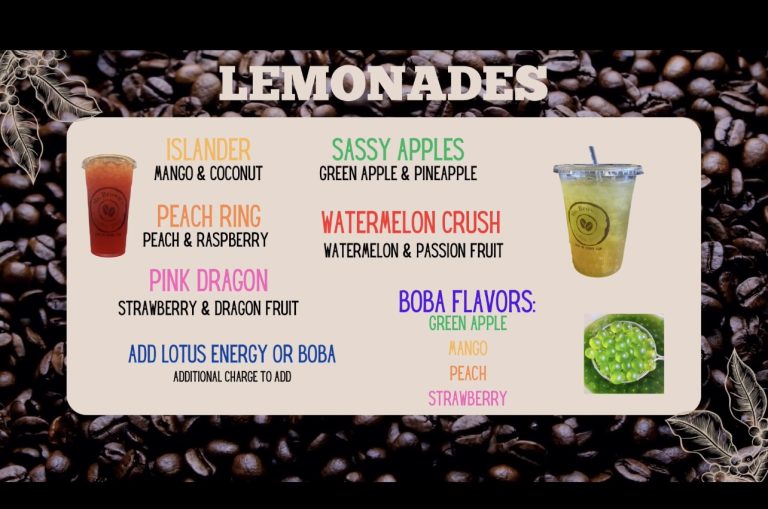 Lemonade menu