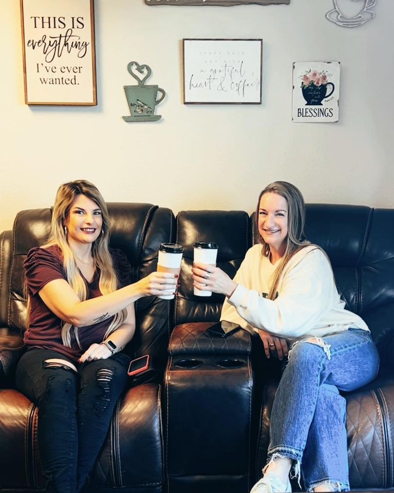 Two ladies with coffee